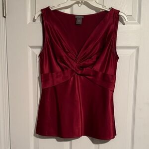 Ann Taylor Burgundy Sleeveless Blouse